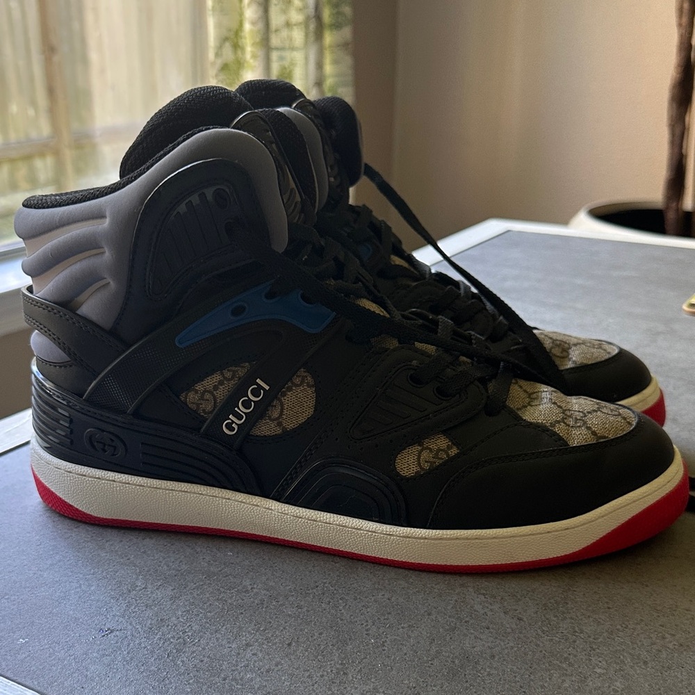 Gucci Basket - Black Demetra Beige Ebony Grey - UK 11 = 11.5 US